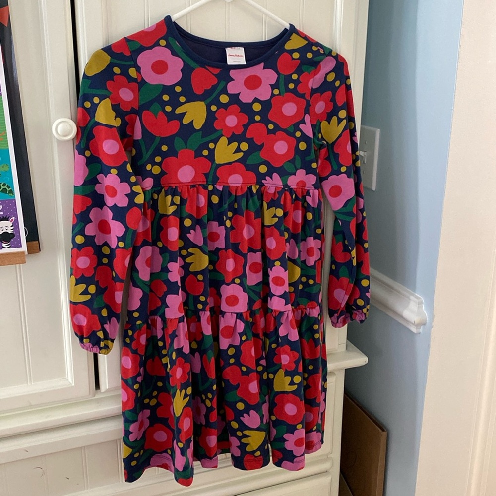 Hanna Andersson tiered dress girls size 8